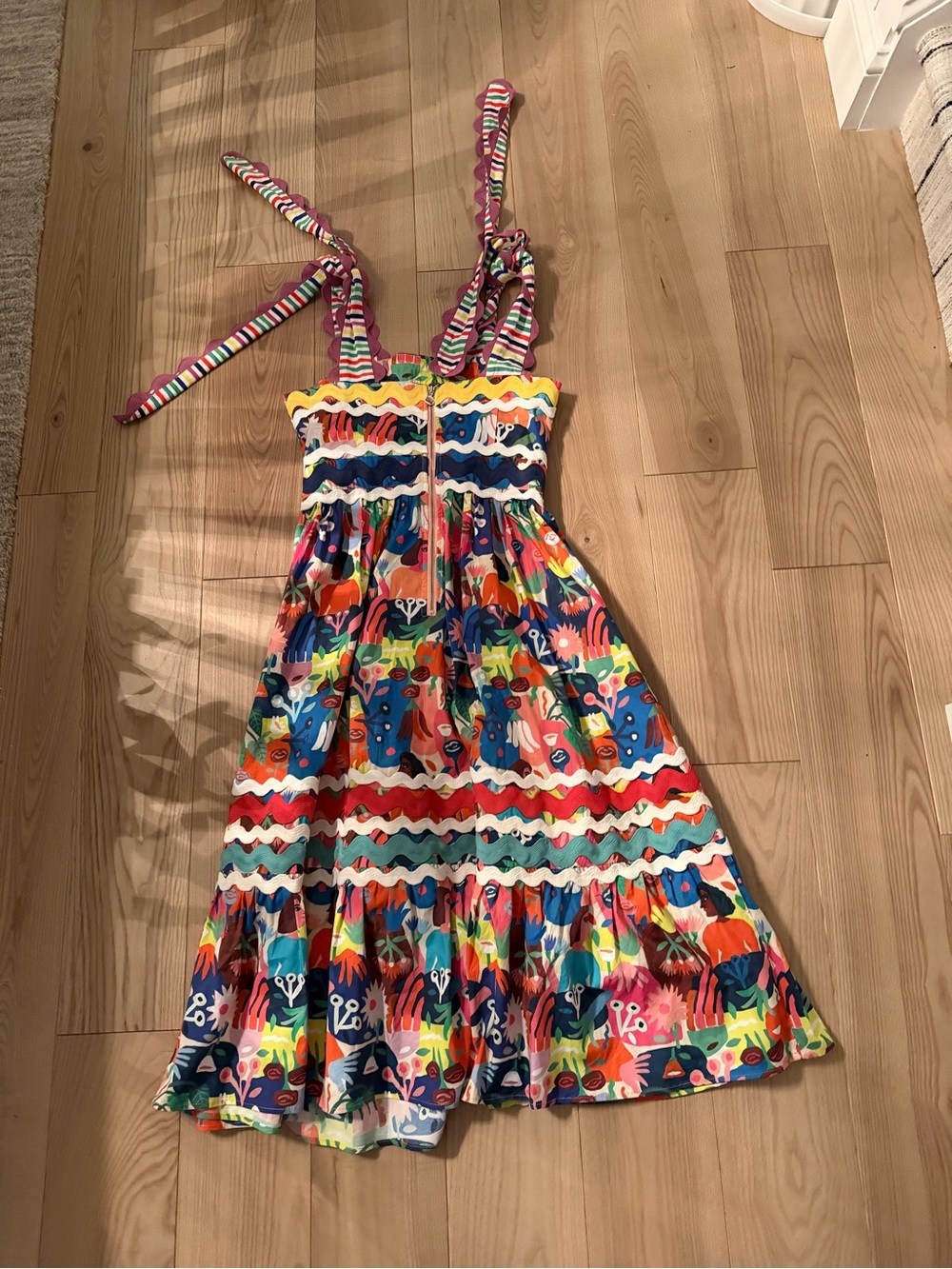 Celia B Rosso Multicolor Printed Ric Rac Midi Dress - Picture 10 of 10